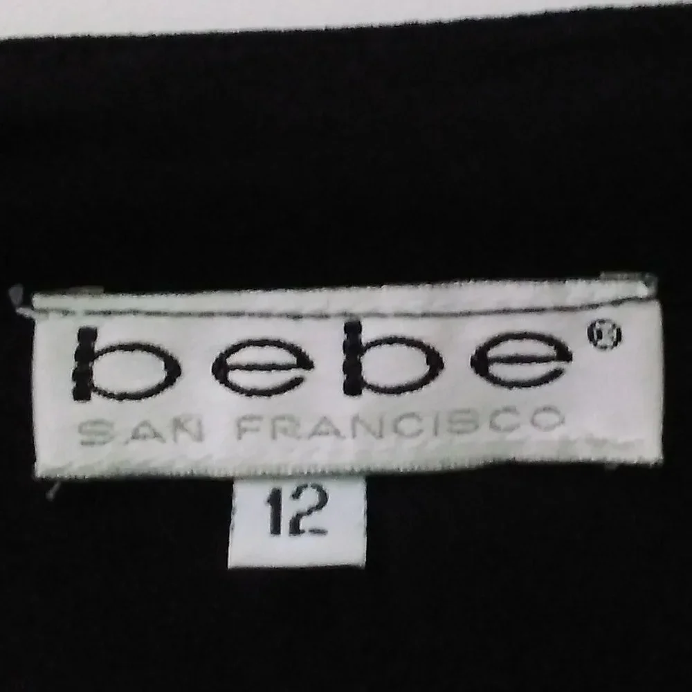 Bebe San Francisco Black Swing Midi Skirt Size 12 - Picture 5 of 5